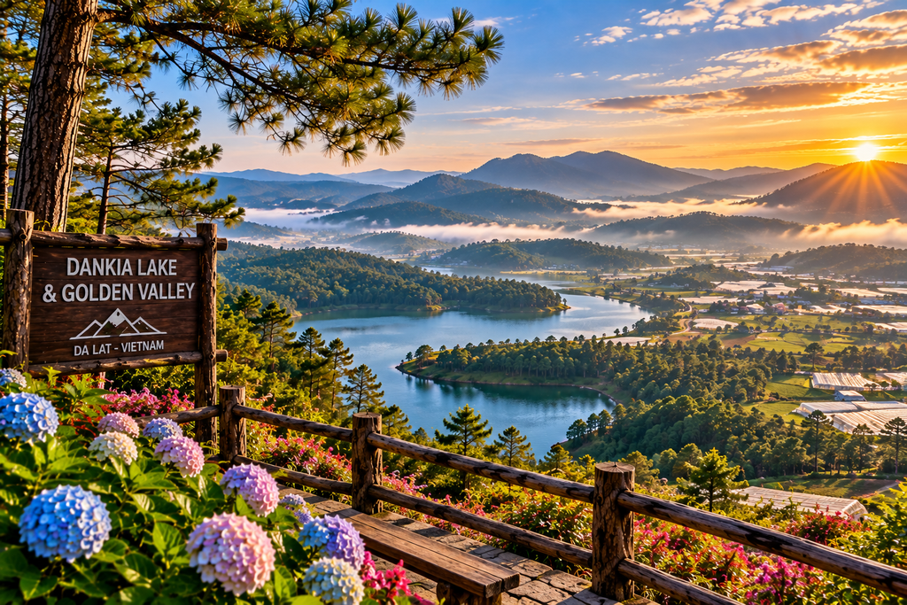 Dankia Lake and Golden Valley near Da Lat Vietnam