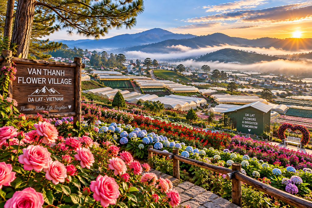 Van Thanh Flower Village flower farms in Da Lat Vietnam