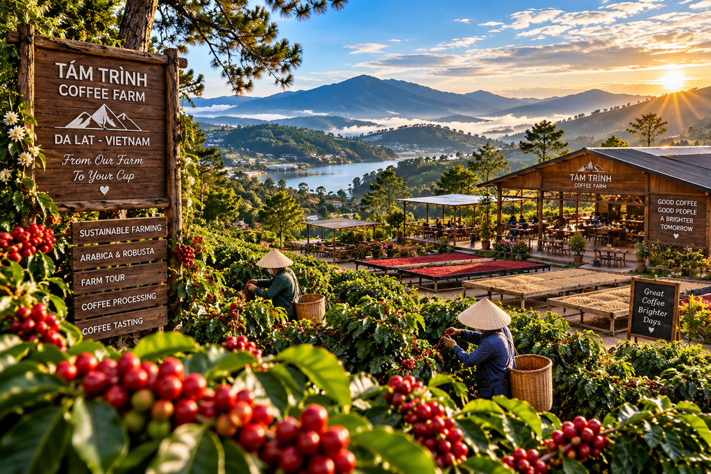 Tam Trinh Coffee Farm in Lam Ha near Da Lat Vietnam