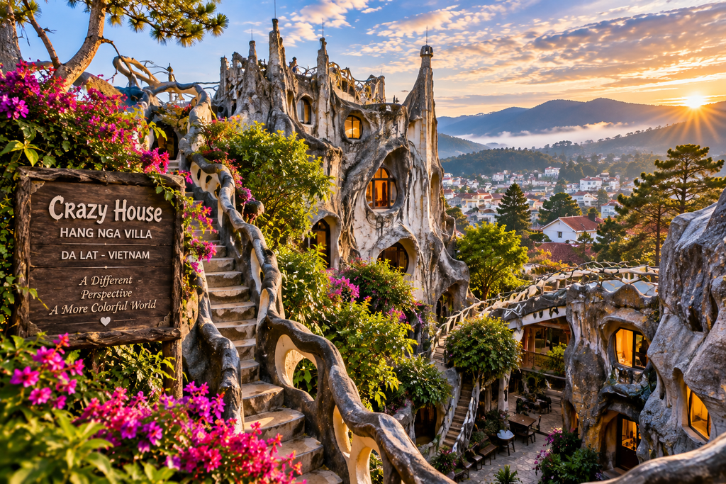 Crazy House Hang Nga Villa architecture in Da Lat Vietnam