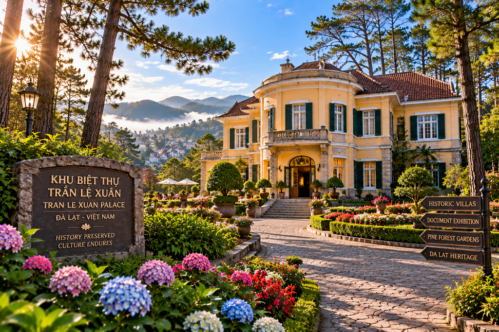 Tran Le Xuan Palace historic architecture Da Lat Vietnam