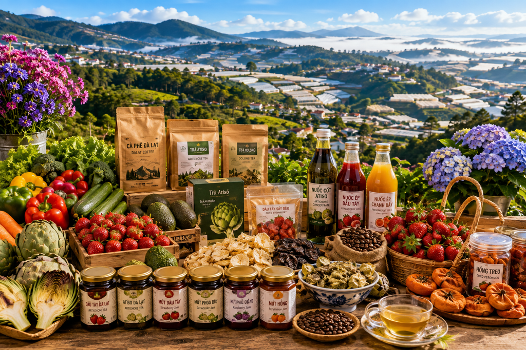 Da Lat strawberries vegetables dried fruit coffee and local specialties