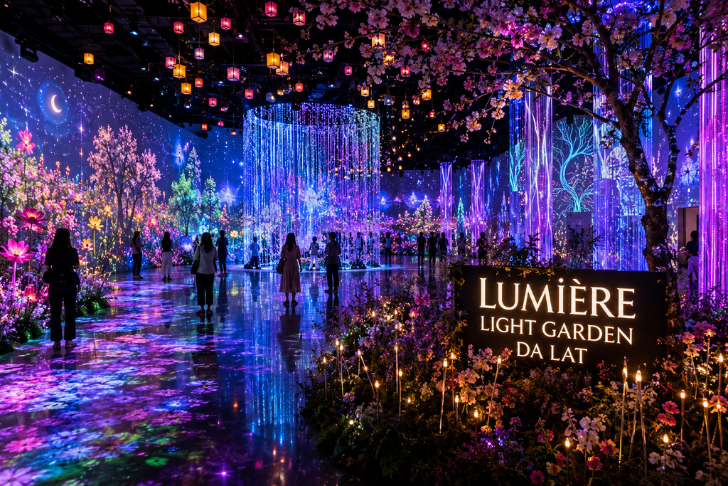 Lumiere Light Garden immersive digital art experience in Da Lat