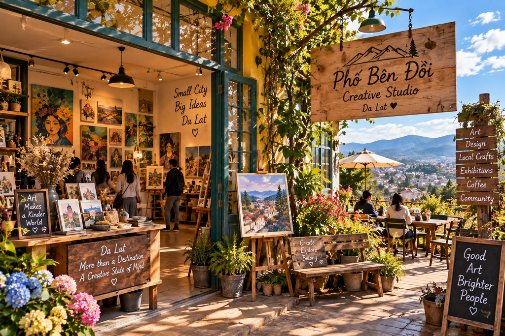 Pho Ben Doi Creative Studio contemporary art space in Da Lat