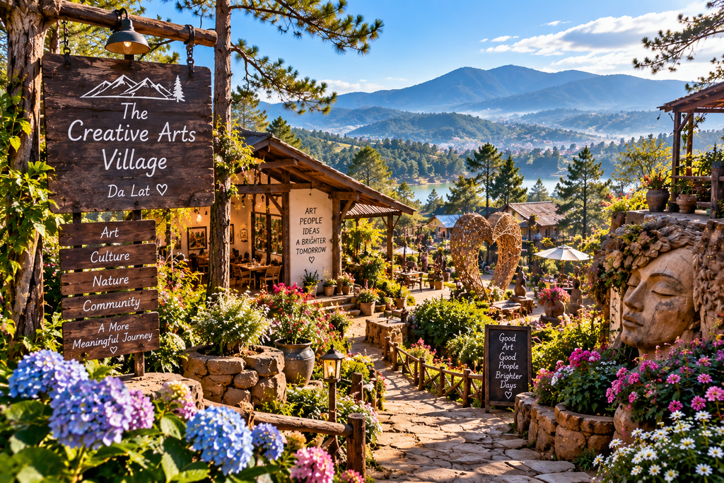 Creative Arts Village surrounded by countryside near Da Lat Vietnam