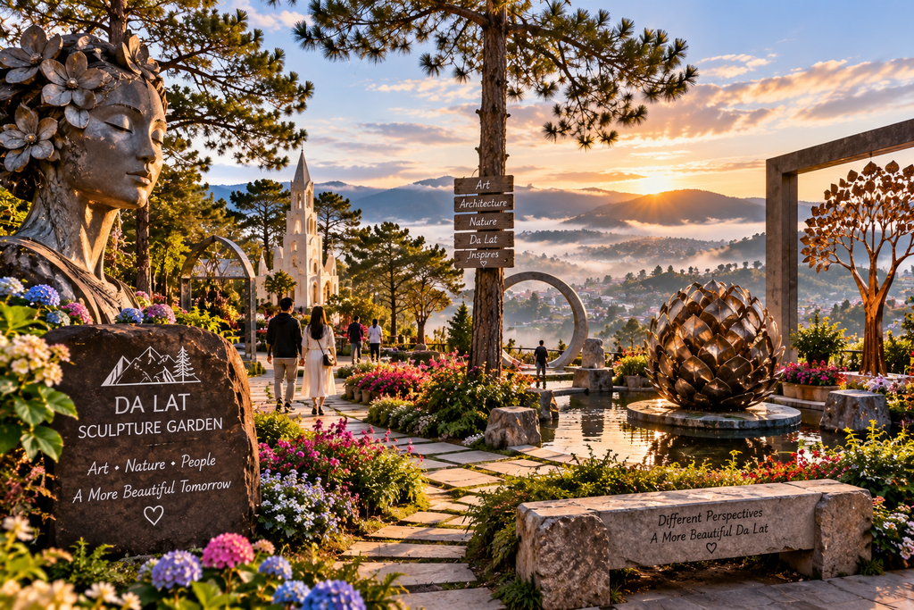 Creative sculpture and architectural art inspired by Da Lat Vietnam