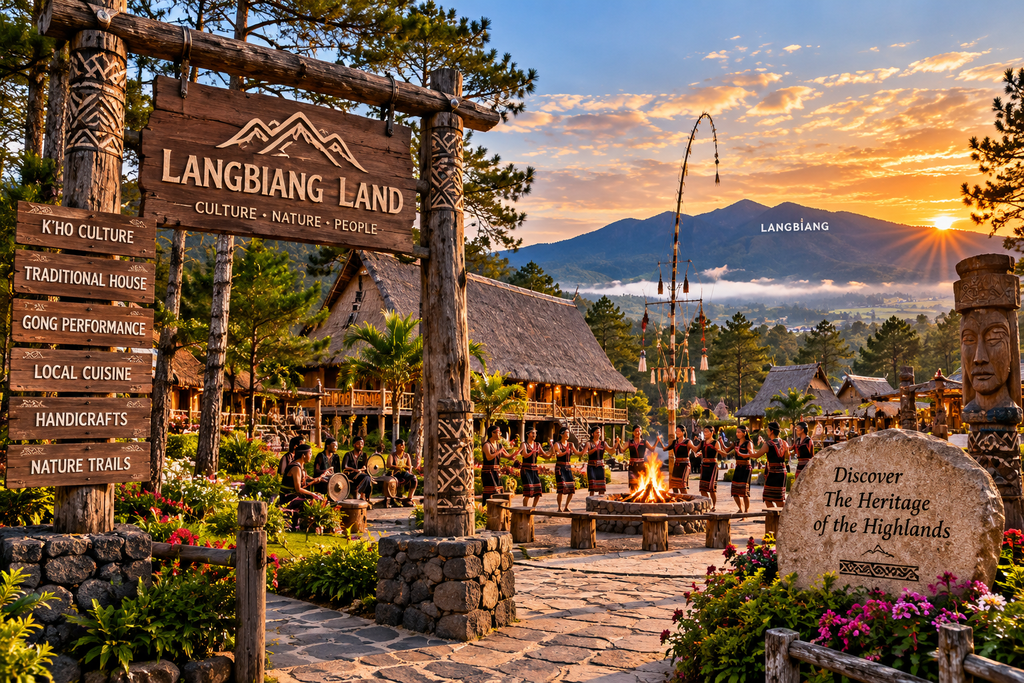 Langbiang Land K Ho cultural experience and traditional highland village near Da Lat