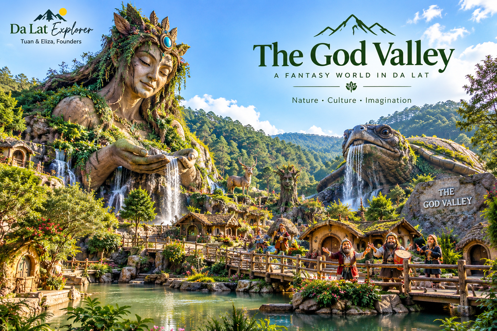 The God Valley giant mythological sculptures and fantasy village near Da Lat Vietnam