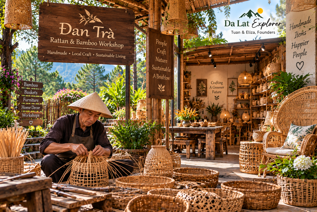 Đan Trà bamboo and rattan handicraft workshop in Da Lat
