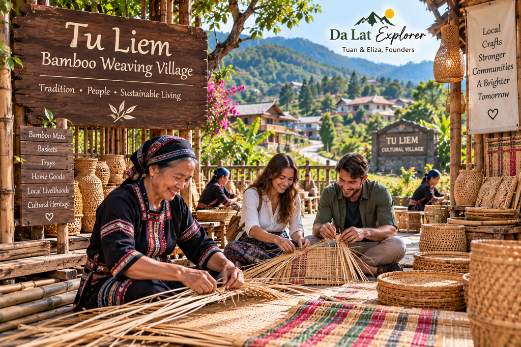 Tu Liem traditional bamboo weaving village near Nam Ban Lam Ha