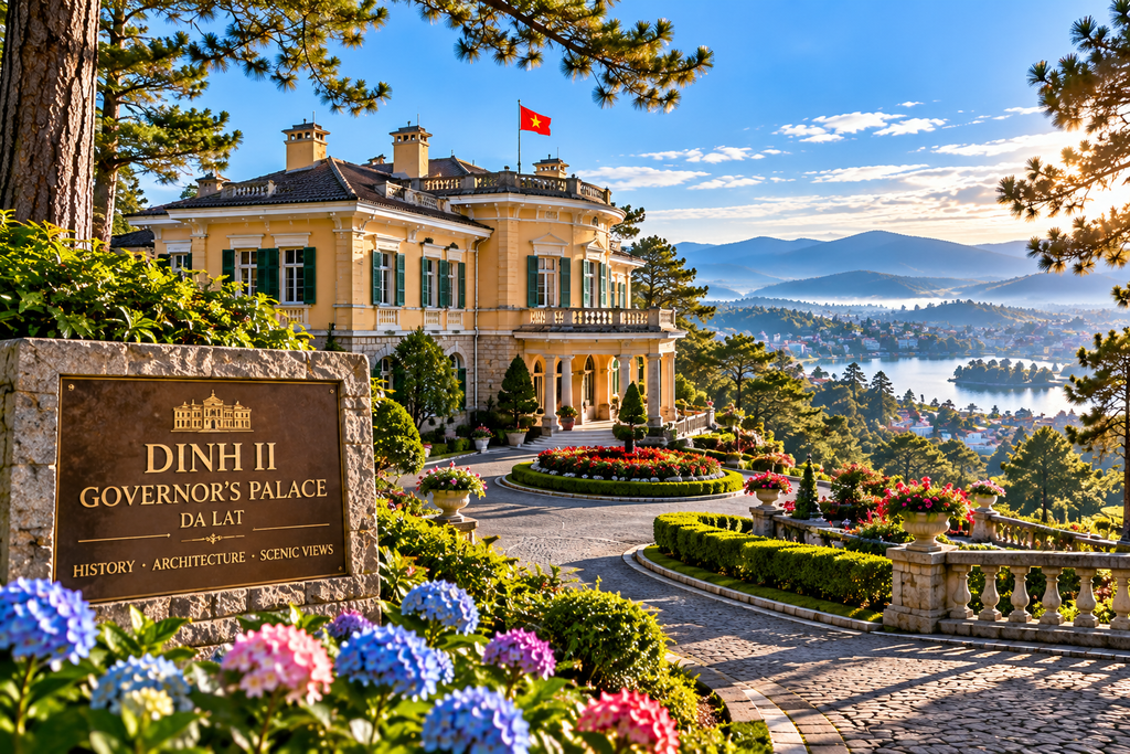 Dinh II Governor Palace historic French architecture in Da Lat Vietnam