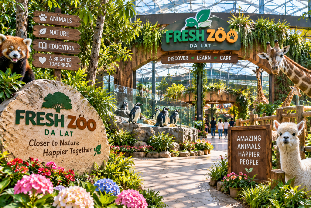 Fresh Zoo indoor animal experience at Fresh Garden in Da Lat Vietnam