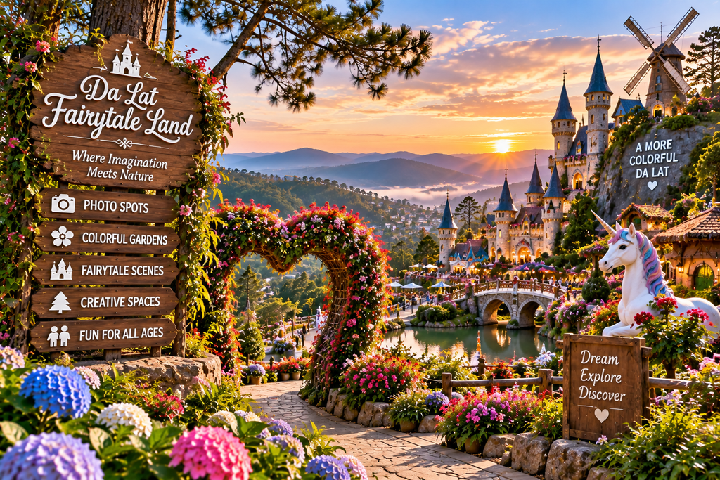 Da Lat Fairytale Land colorful gardens and imaginative attractions Vietnam