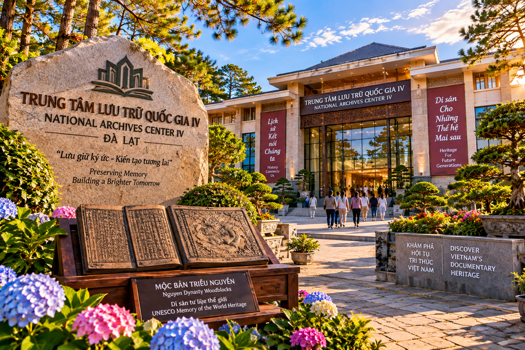 National Archives Center IV and Nguyen Dynasty woodblocks heritage in Da Lat Vietnam